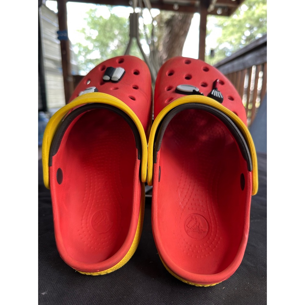 Crocs Classic Clog Orange/Red Yellow Chef Kitchen Jibbitz Men's Size M 5 W 7 - Picture 4 of 7
